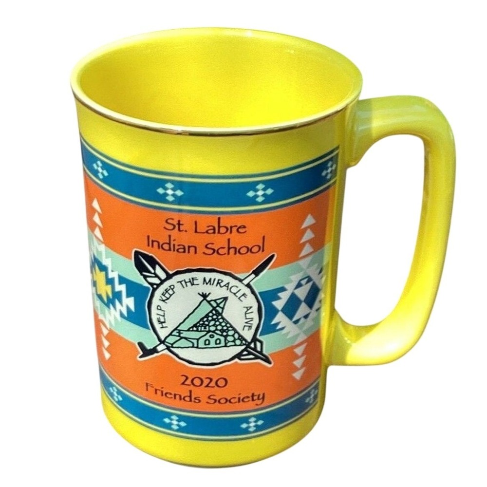 St. Labre Indian School Coffee Mug Large Yellow Orange 2020